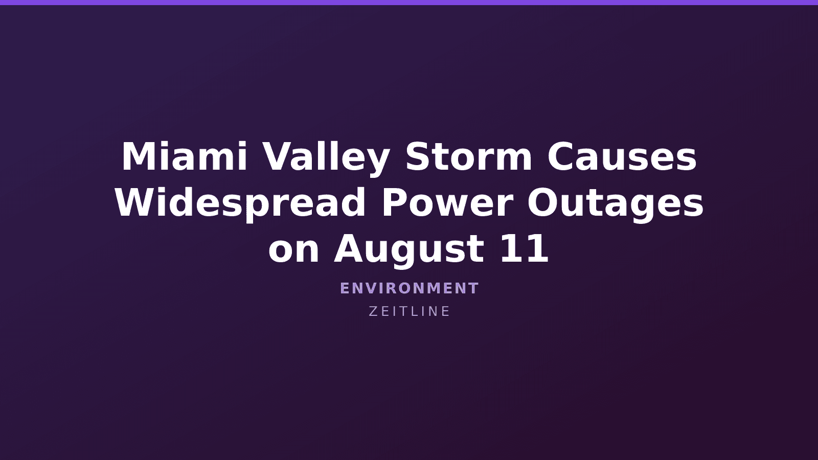 Miami Valley Storm Causes Widespread Power Outages on August 11 — Zeitline cover graphic