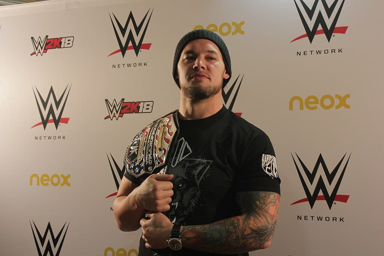 Baron Corbin as the USA Champion during a press conference