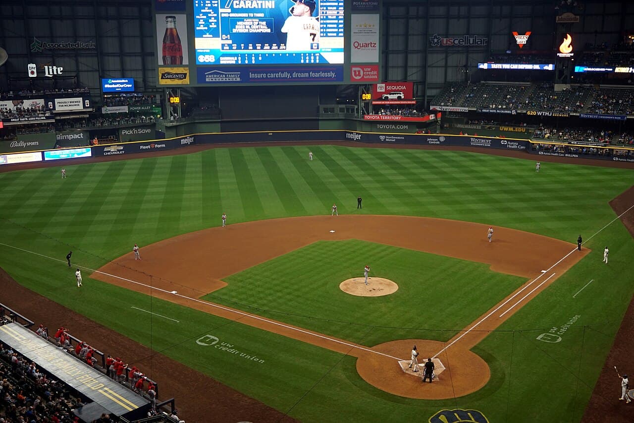 In-game action during the St. Louis Cardinals vs. Milwaukee Brewers game at American Family Field in Milwaukee ,…