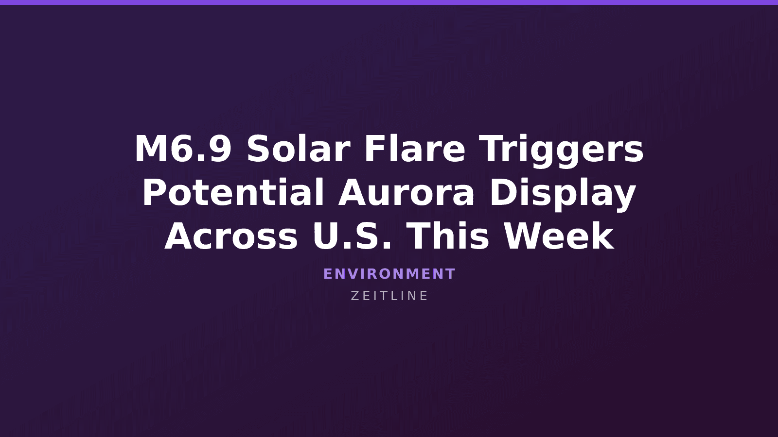 M6.9 Solar Flare Triggers Potential Aurora Display Across U.S. This Week — Zeitline cover graphic
