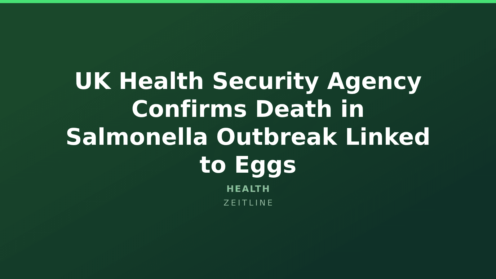UK Health Security Agency Confirms Death in Salmonella Outbreak Linked to Eggs — Zeitline cover graphic