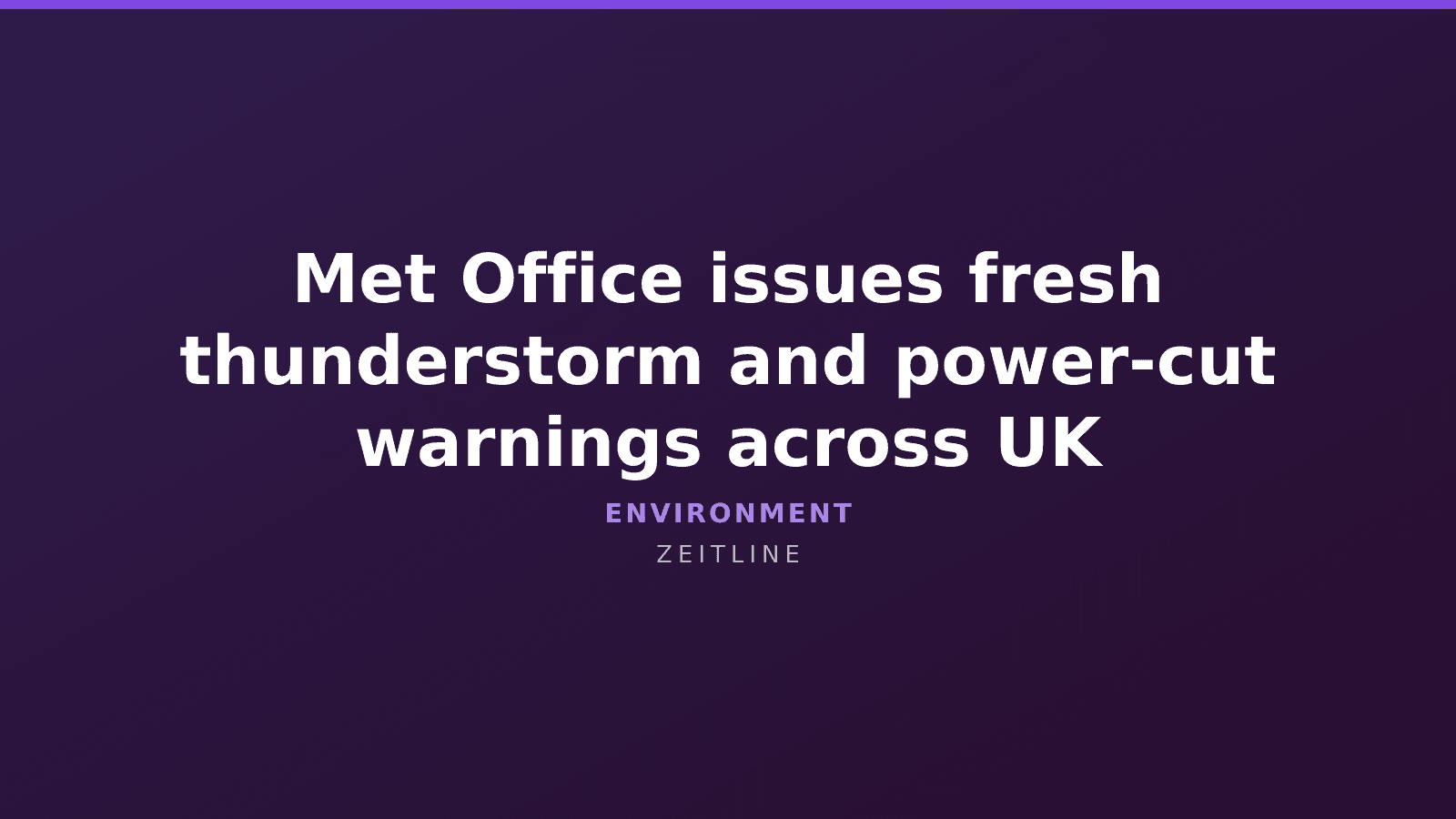 Met Office issues fresh thunderstorm and power‑cut warnings across UK — Zeitline cover graphic
