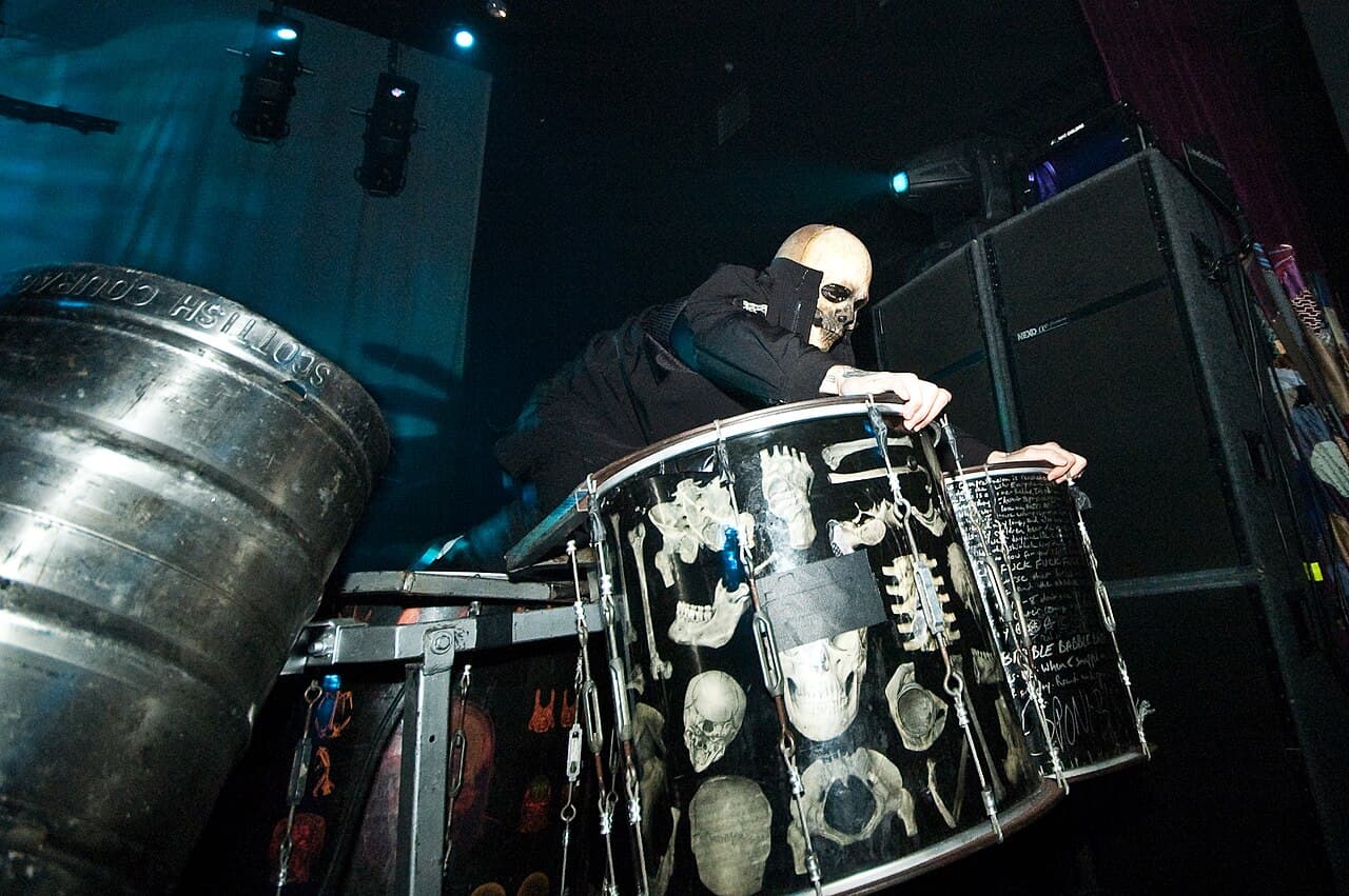 DJ Sid Wilson performing in metal band Slipknot in 2005.