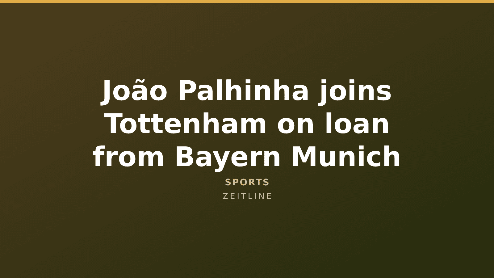 João Palhinha joins Tottenham on loan from Bayern Munich — Zeitline cover graphic