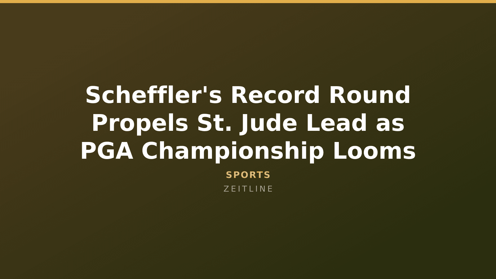Scheffler's Record Round Propels St. Jude Lead as PGA Championship Looms — Zeitline cover graphic