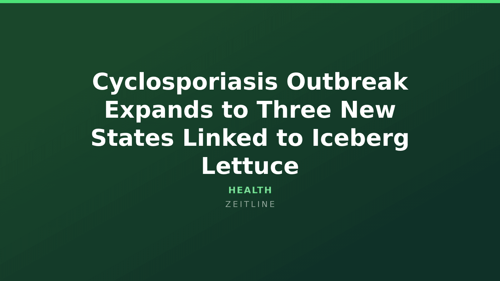 Cyclosporiasis Outbreak Expands to Three New States Linked to Iceberg Lettuce — Zeitline cover graphic