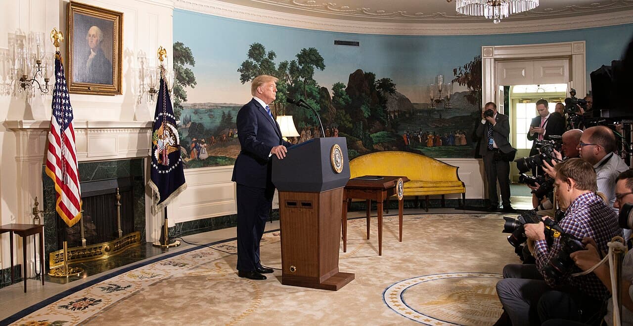 President Donald J. Trump delivers remarks on the Joint Comprehensive Plan of Action