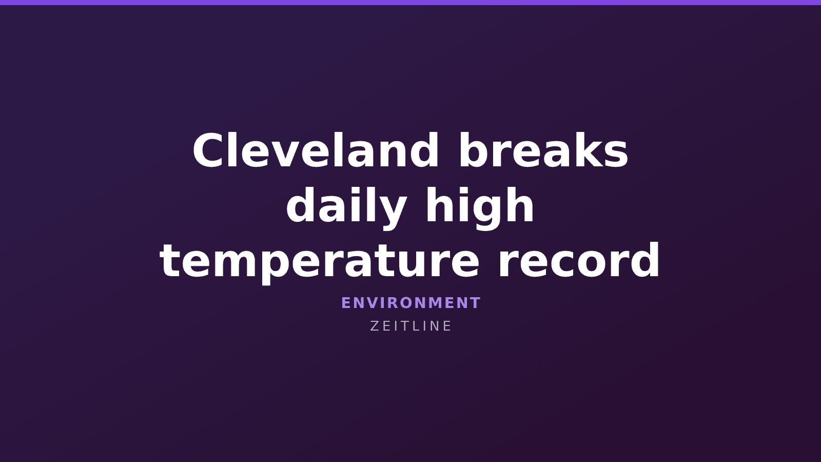 Cleveland breaks daily high temperature record — Zeitline cover graphic