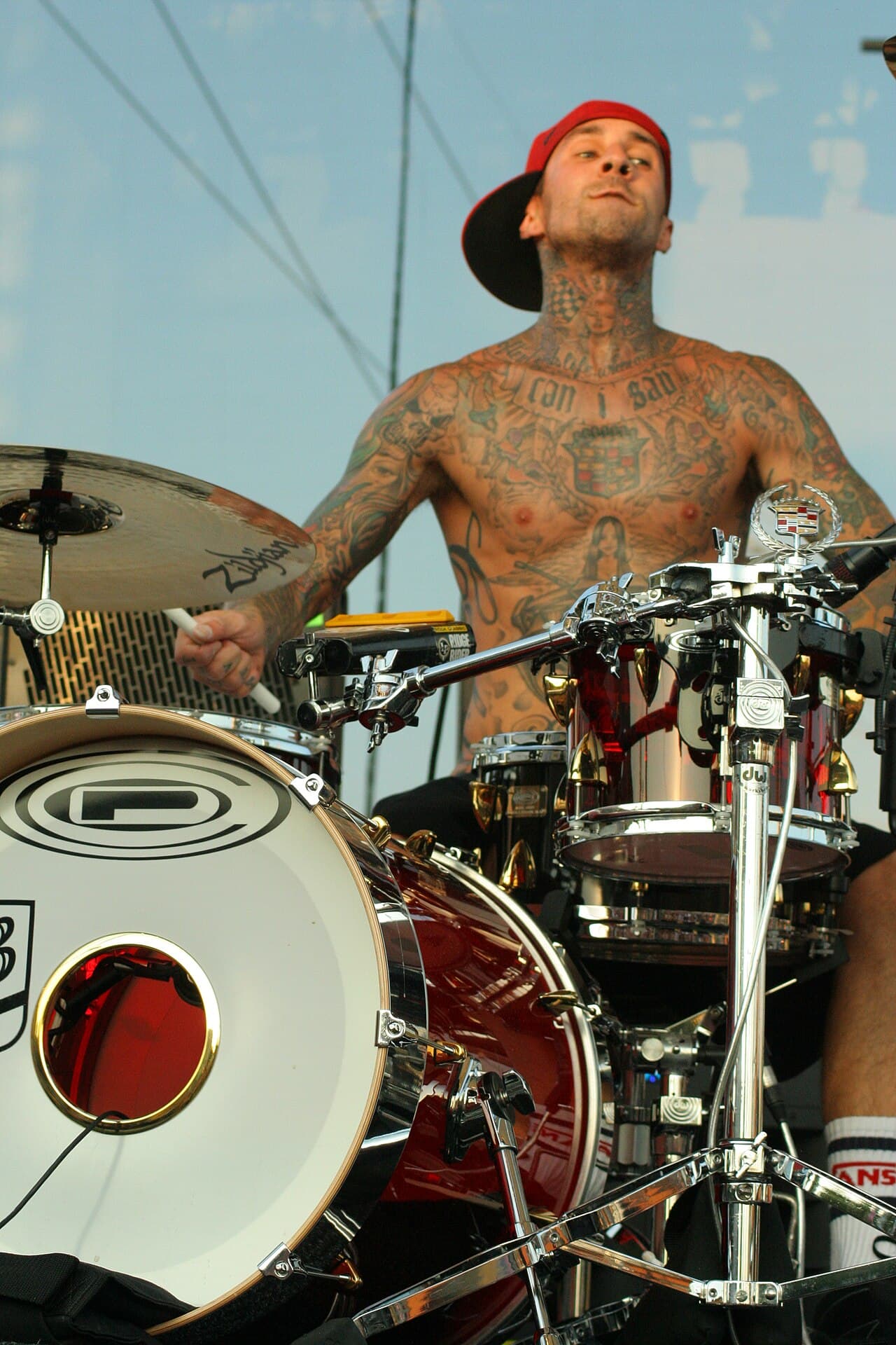 Travis Barker with DJAM at the TMobile Block Party in Columbia, SC on September 19th, 2008, the show before the plane…