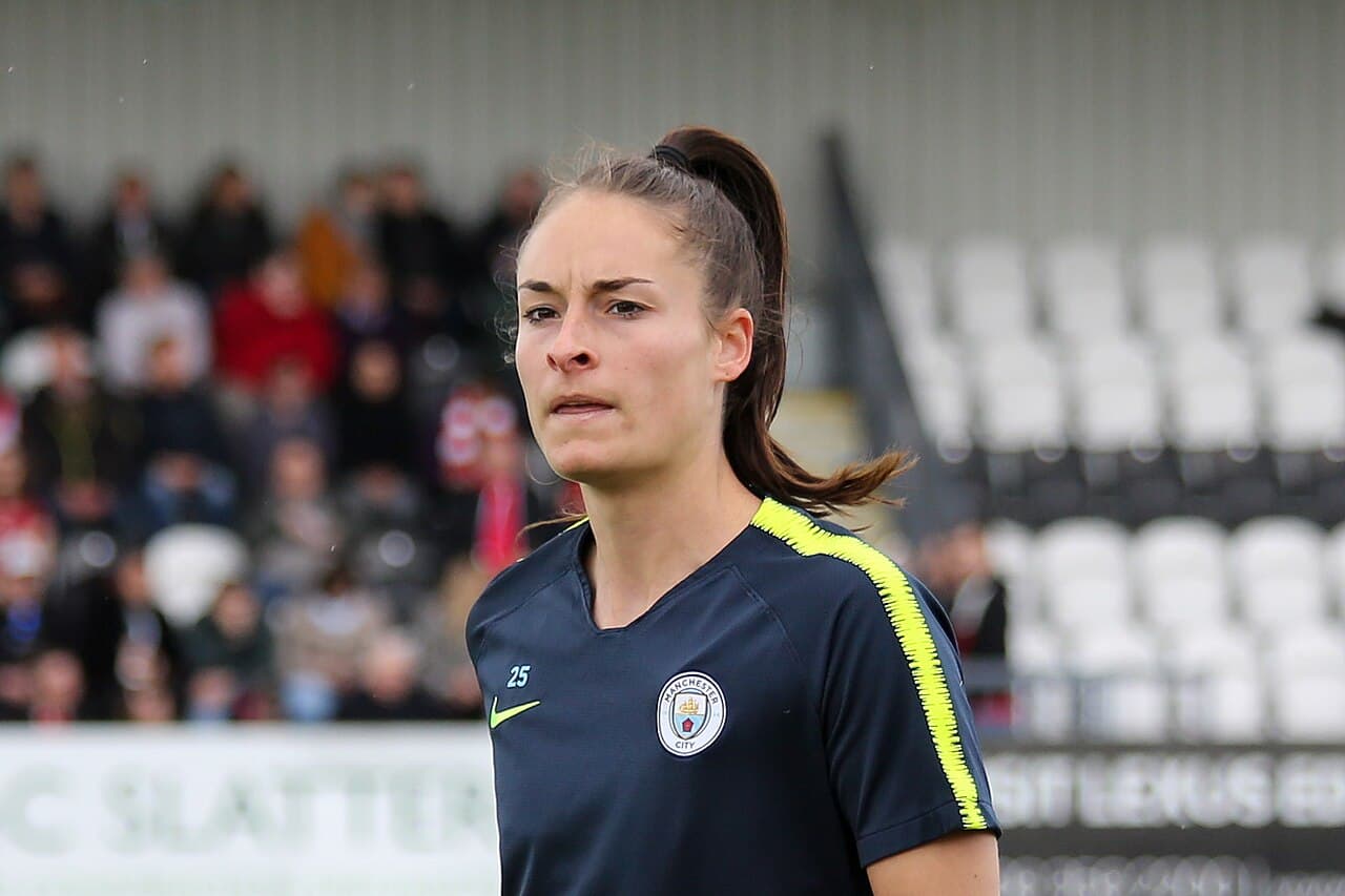 2018–19 FA WSL: Arsenal WFC v Manchester City WFC, 11 May 2019 – Tessa Wullaert of Manchester City before the start of…