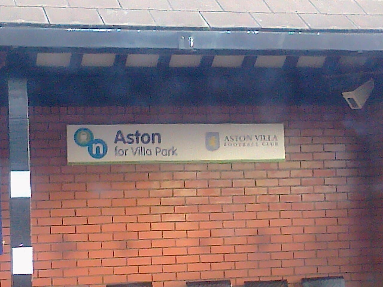 Mobile shots of the shelter at Aston Station. Mainly took them as it says Aston for Villa Park. Just a simple station…