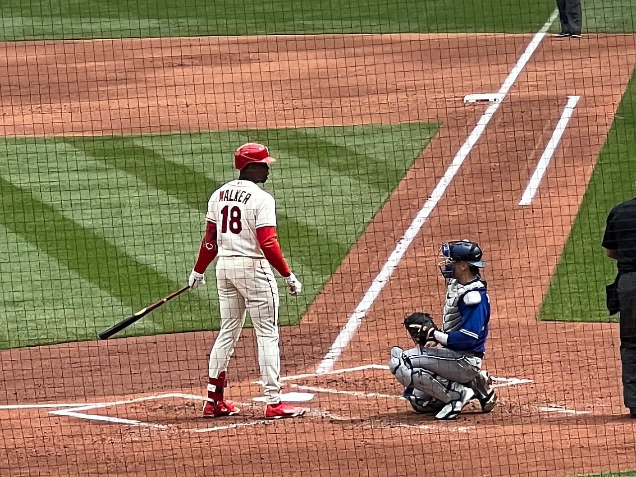 Jordan Walker at the plate in his second career MLB game.
