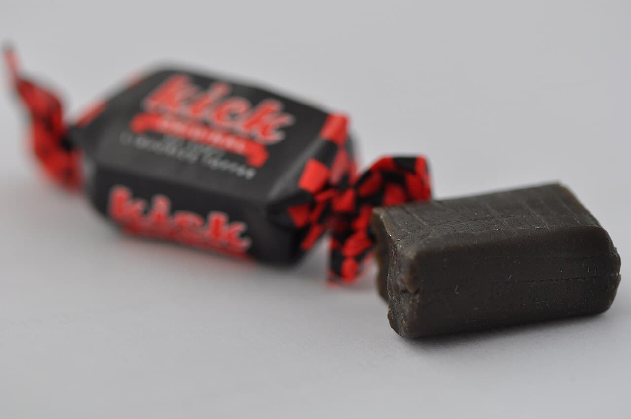 "Kick" a liquorice toffee candy from Sweden.
