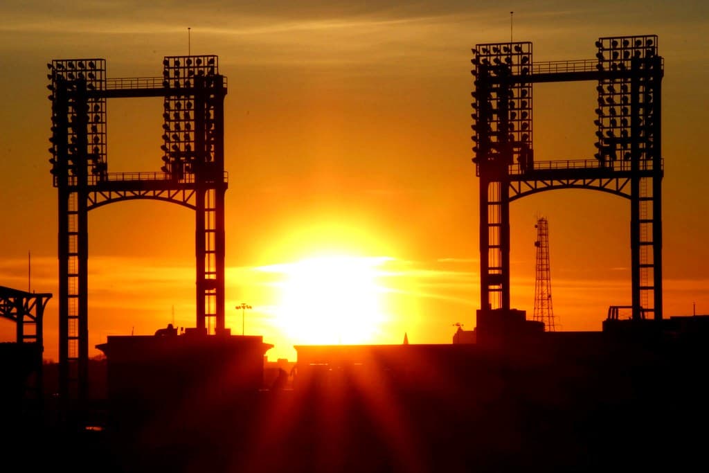 Sunset over Busch Stadium. St. Louis, Missouri. Go Cardinals