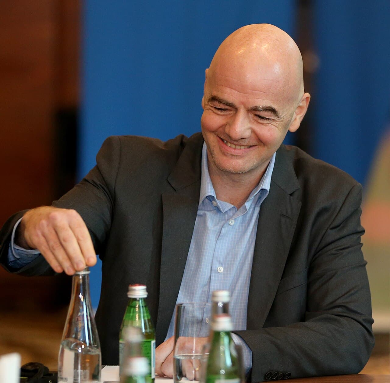 FIFA President Gianni Infantino at a Press conference in Doha. Doha Stadium Plus/Vinod Divakaran