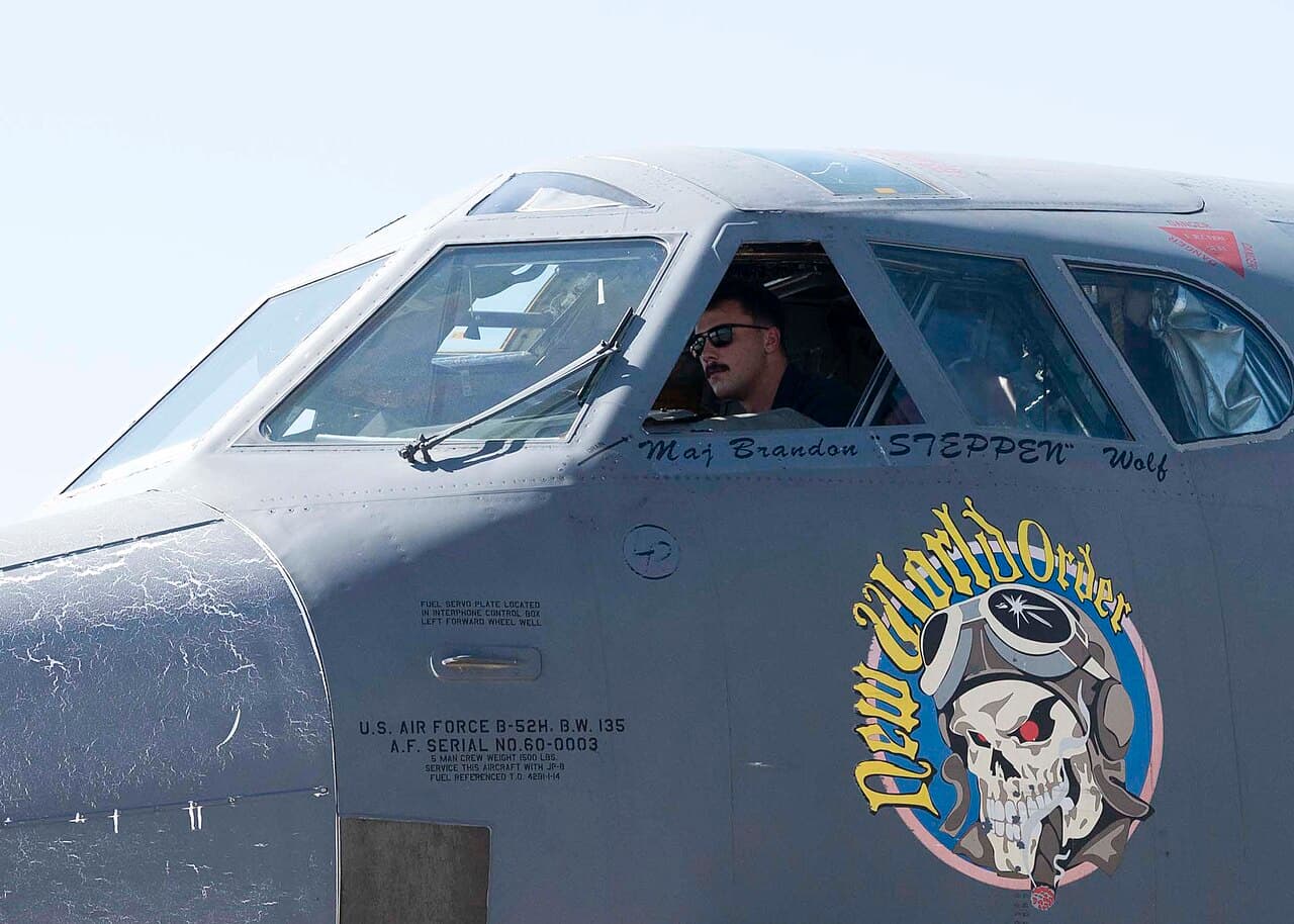 Paul Skenes, a pitcher for the Pittsburgh Pirates, tours the cockpit of a B-52 Stratofortress at Barksdale Air Force…