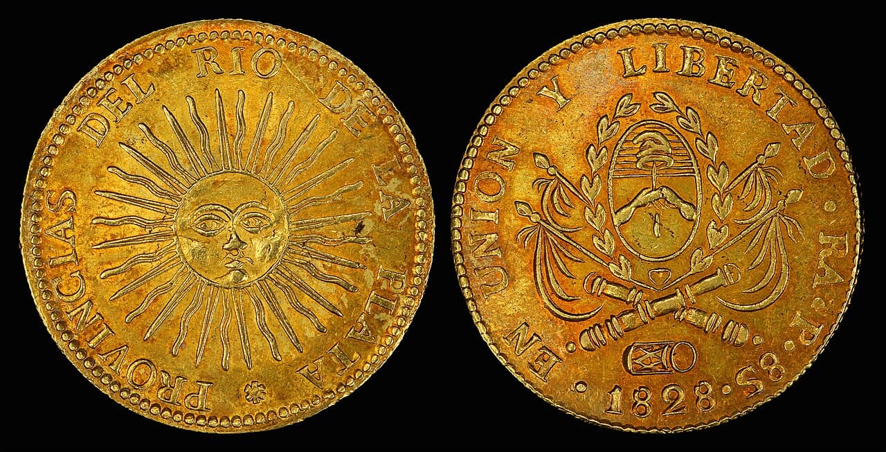 Argentina , 8 gold escudos (1828)