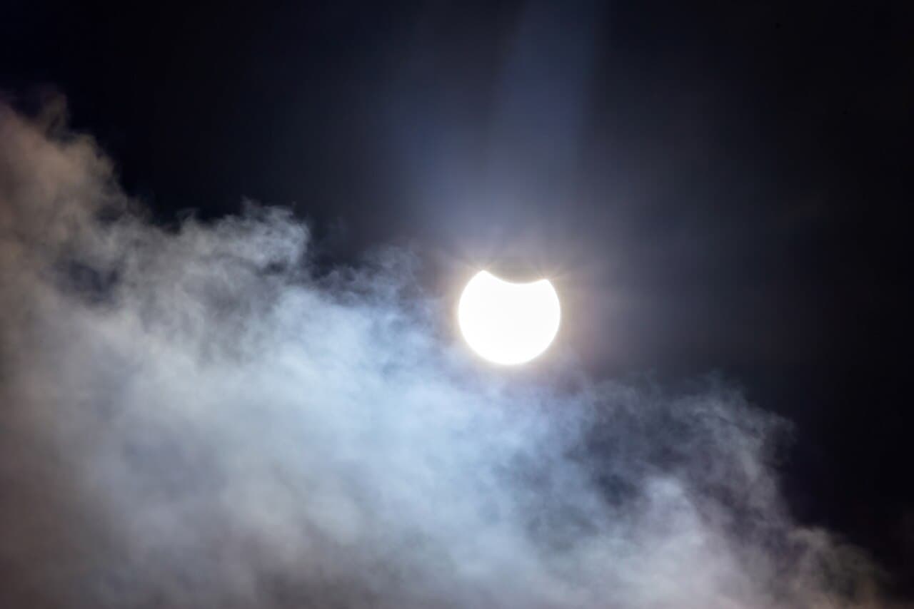 Partial solar eclipse with some clouds on 29 March 2025, in Tuntorp, Brastad, Lysekil Municipality, Sweden. I had my…